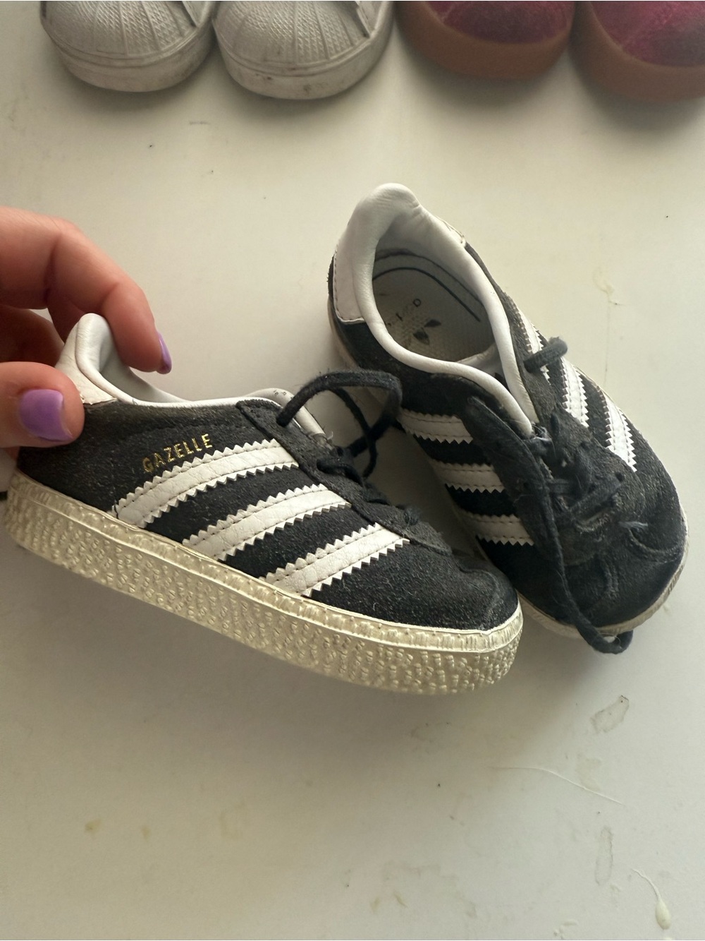 adidas Kids Gazelle Sneakers - Black & White